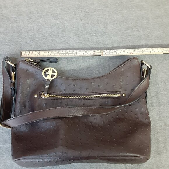 Giani Bernini Purse Crossbody Brown Pockets Adjustable Strap Man Made - Picture 4 of 10